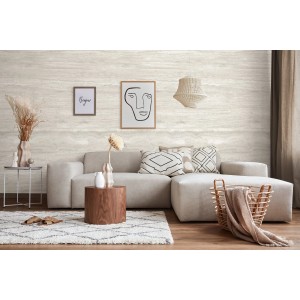 Wohnraum mit Grosfillex Wandpaneelen Element 3D Optik Romano Bianco Brillant.