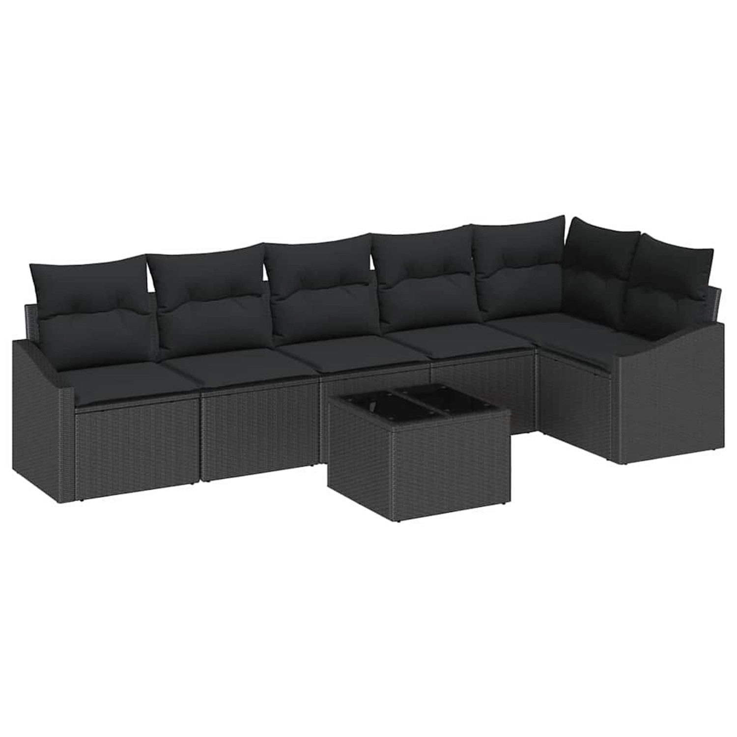 vidaXL Garten-Sofa-Set 7-Tlg Schwarz Poly Rattan 3346753 günstig online kaufen