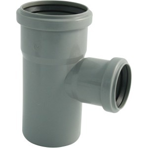 Marley HT-Einfachabzweig DN 110/75, 87 Grad, für Abwasserleitungen, grau.