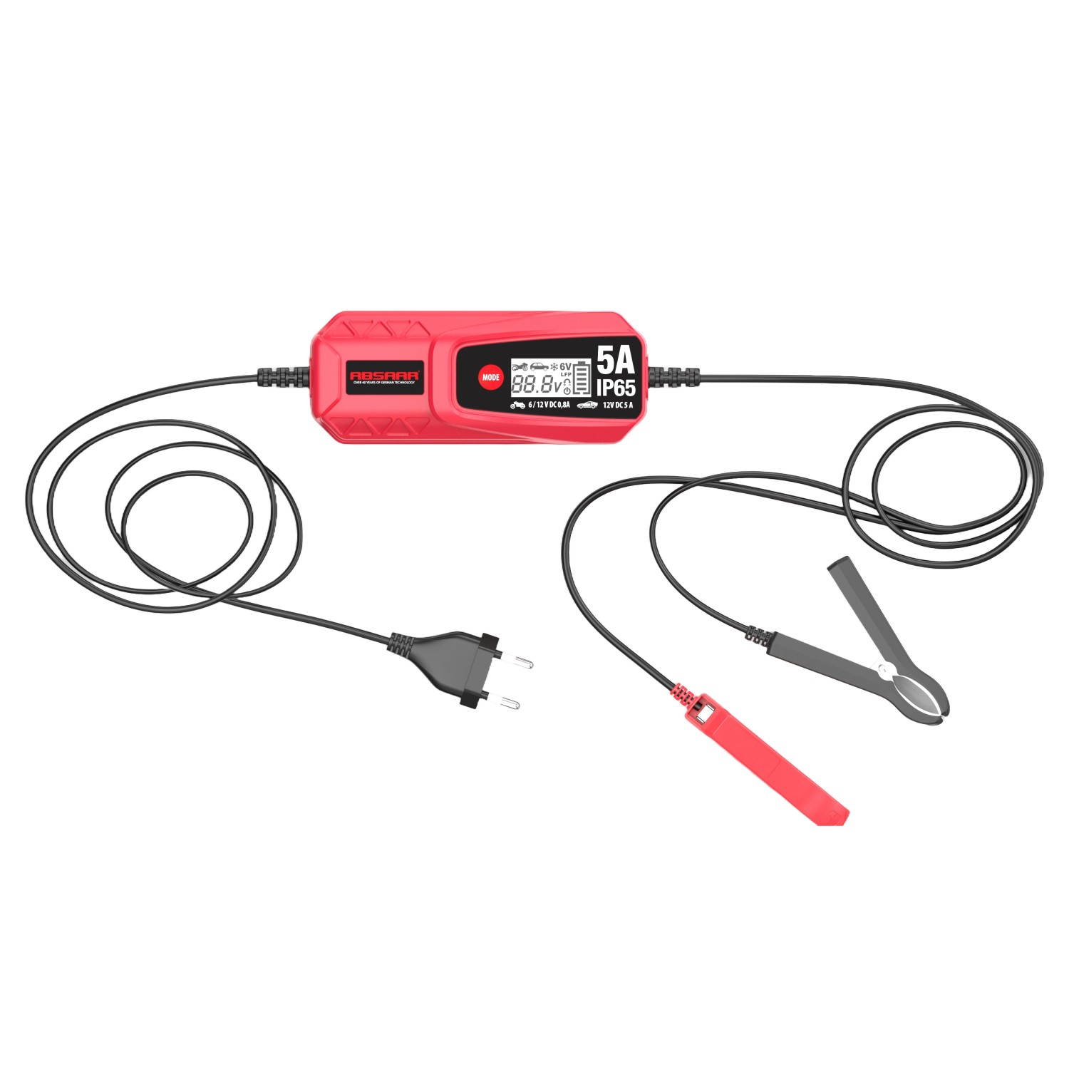Absaar Batterieladegerät AB-5 All-in-One 5 A für Batterietypen bis 140 Ah