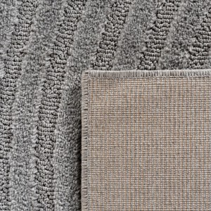 Ayyildiz Kurzflorteppich Art 1122 in Silber, 60x110 cm, Detailansicht von Flor und Teppichrücken.