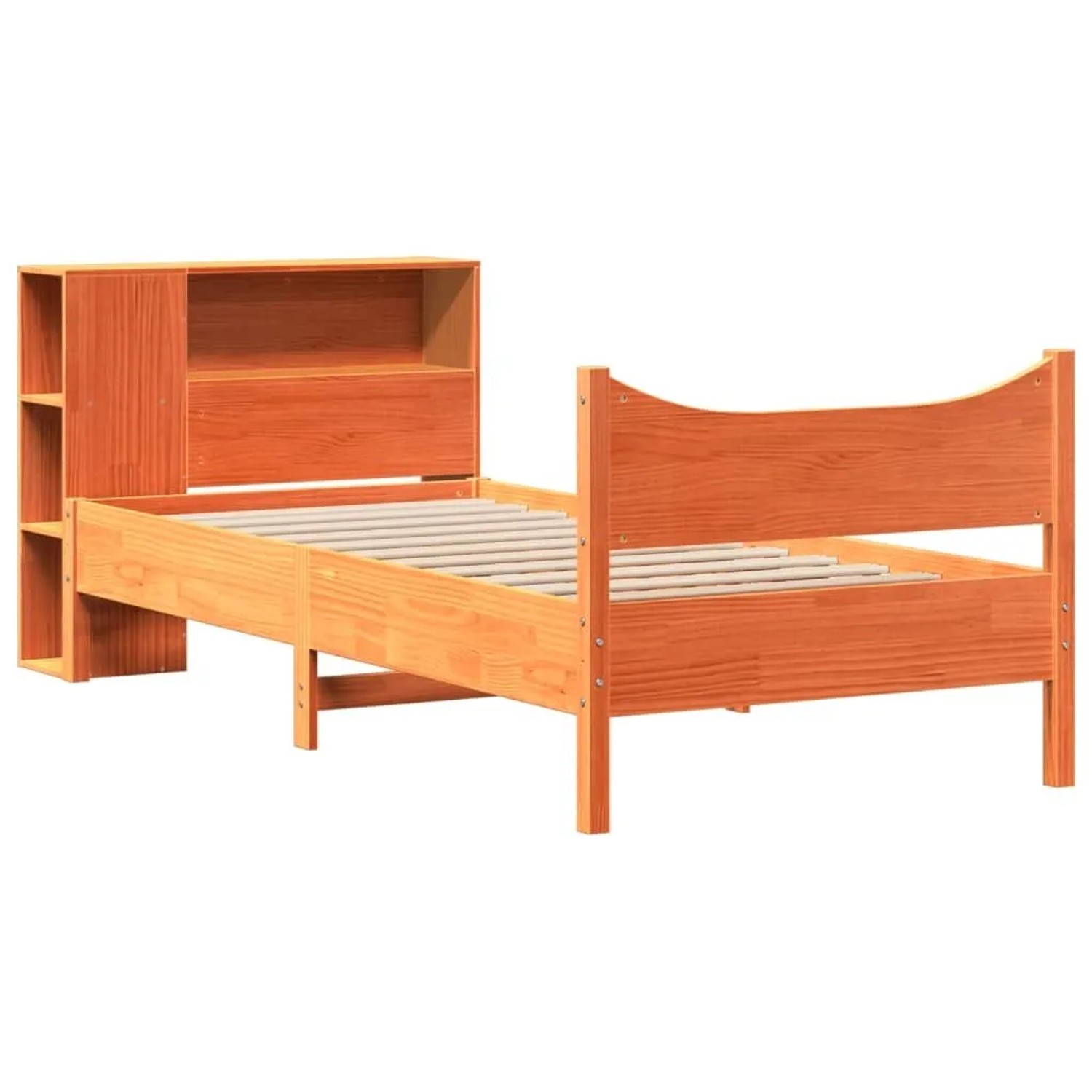 vidaXL Massivholzbett ohne Matratze Wachsbraun 75x190 cm Kiefernholz 332332 günstig online kaufen