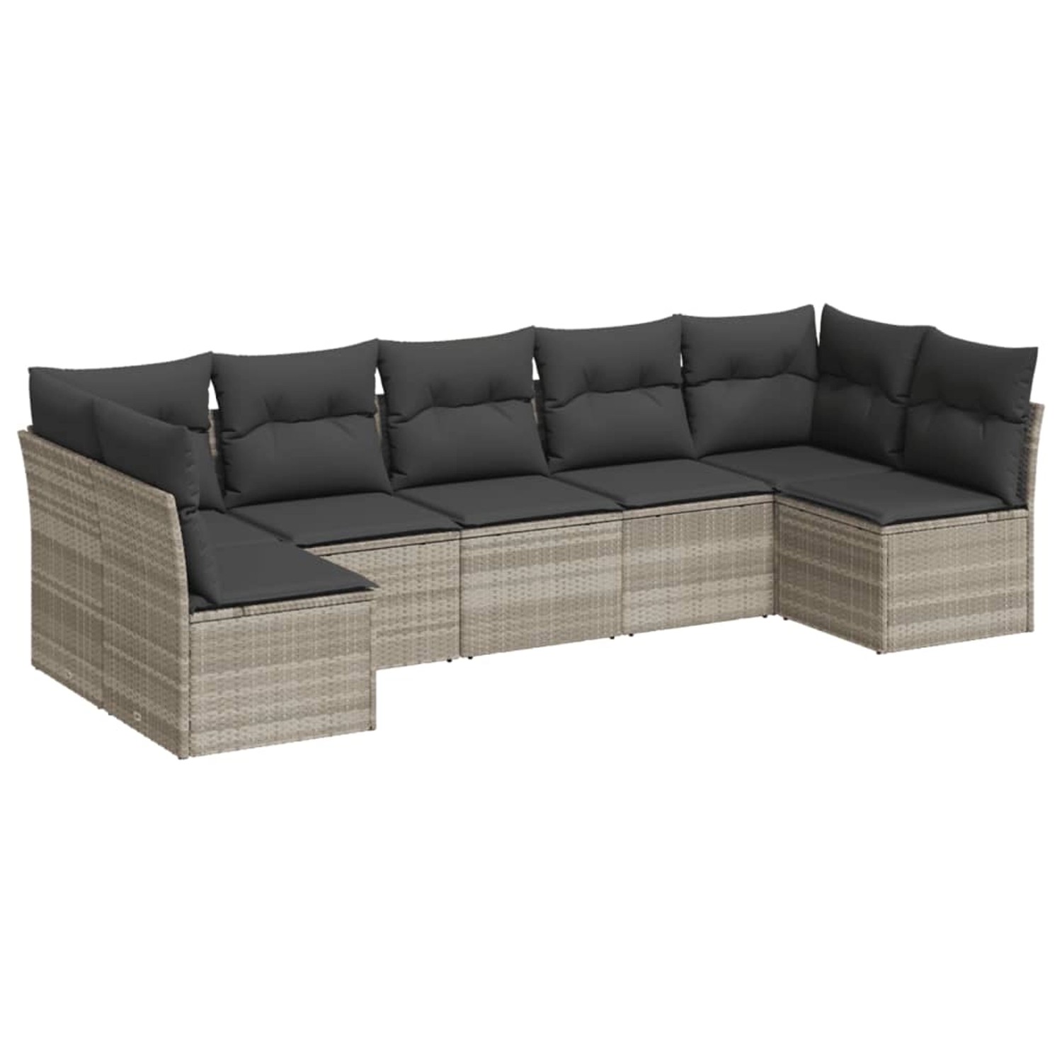 vidaXL 7-Tlg Garten-Sofagarnitur mit Kissen Hellgrau Poly Rattan 3249271 günstig online kaufen