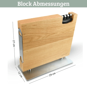 DELUKE Magnetischer Messerblock ohne Messer HYFO MIT MESSERSCHÄRFER Eiche mit Flaschenöffner Messerhalter Magnetisch