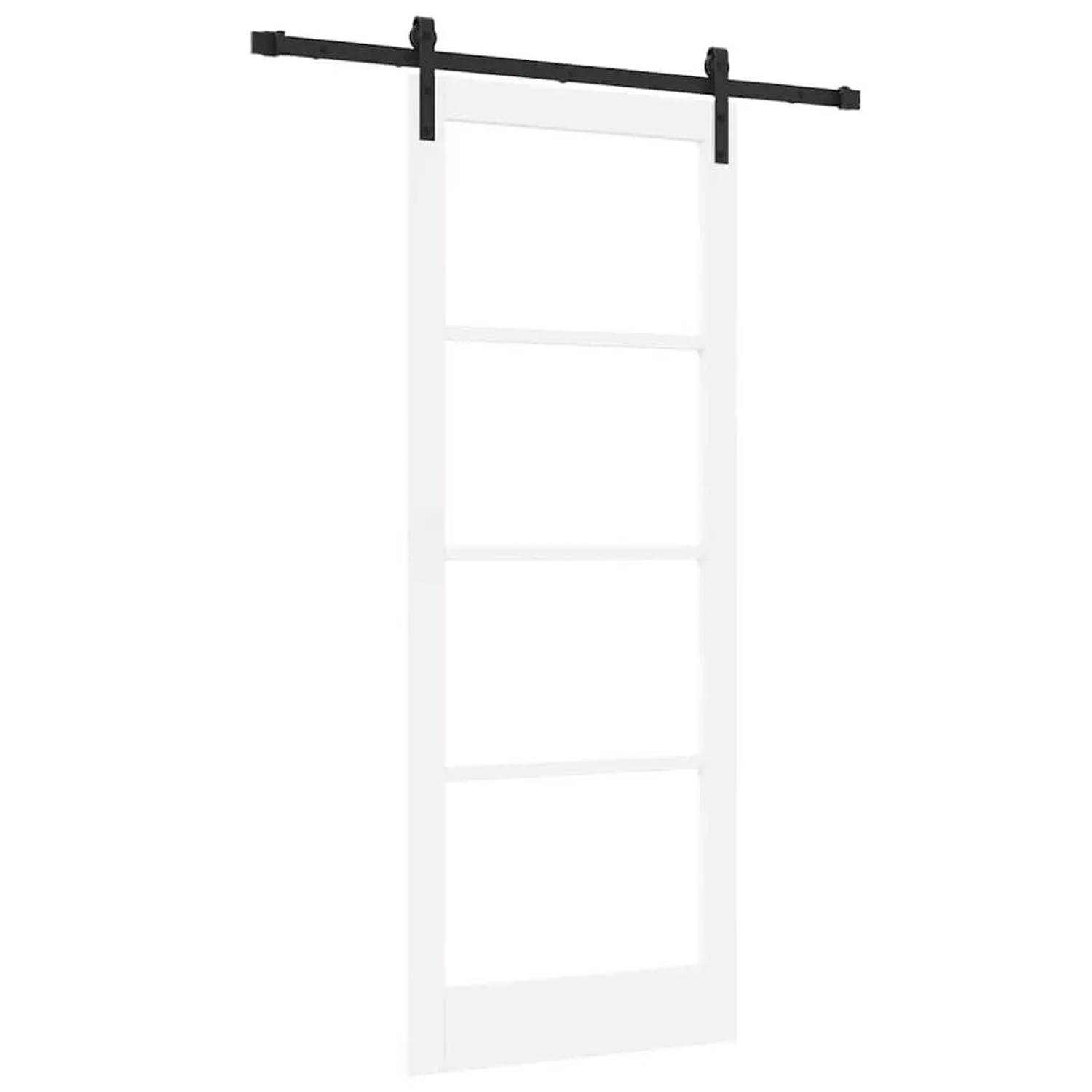 vidaXL Schiebetür ORKDAL Weiß 83 x 211 cm Massivholz Kiefer und Glas 3331944