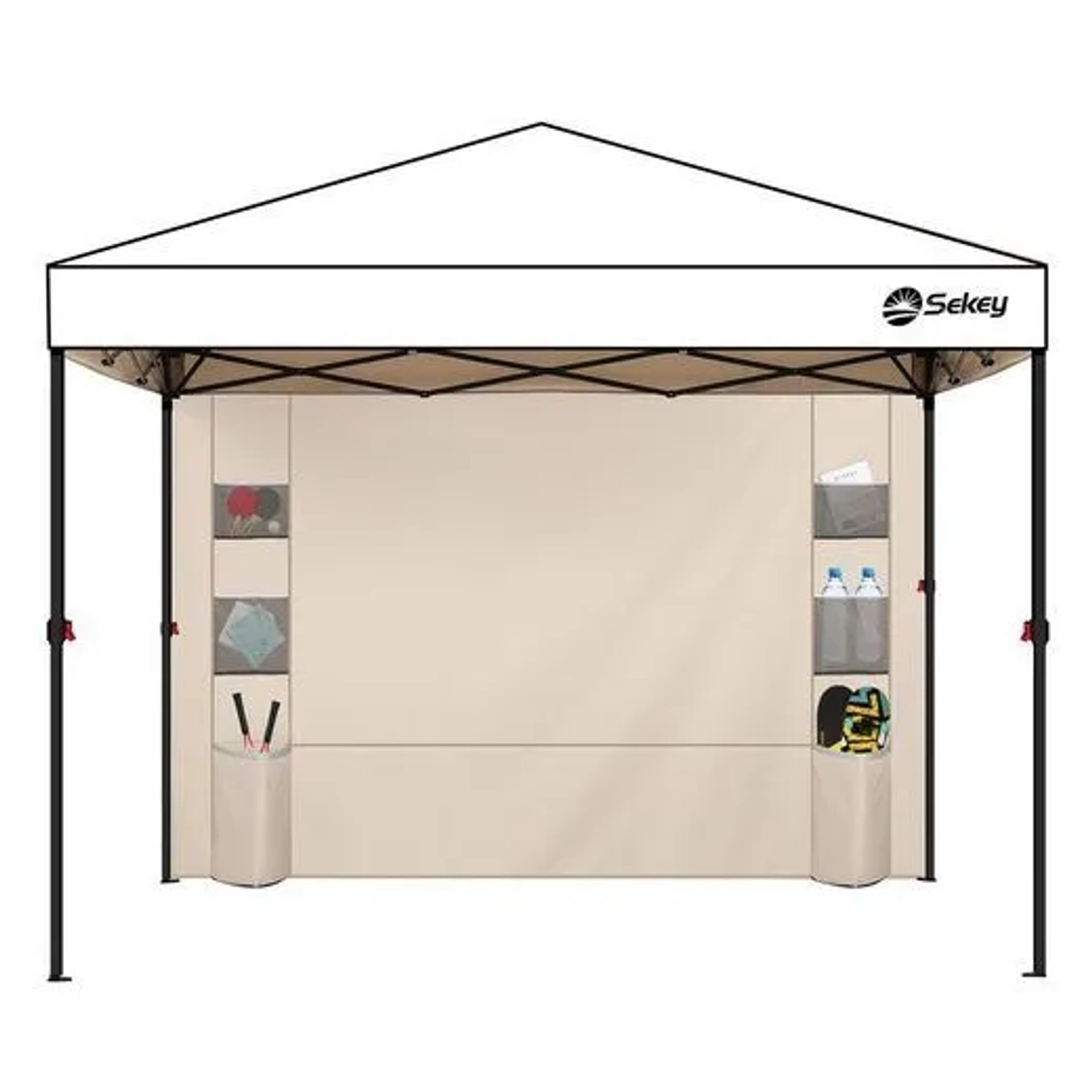 Sekey Pavillonseitenteil mit 6 Taschen Für 3x3 m 3x6 m 3x9 m Pavillon