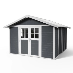 Grosfillex Kunststoff-Gartenhaus Deco H 11 Dunkelgrau BxT: 315 cm x 355 cm