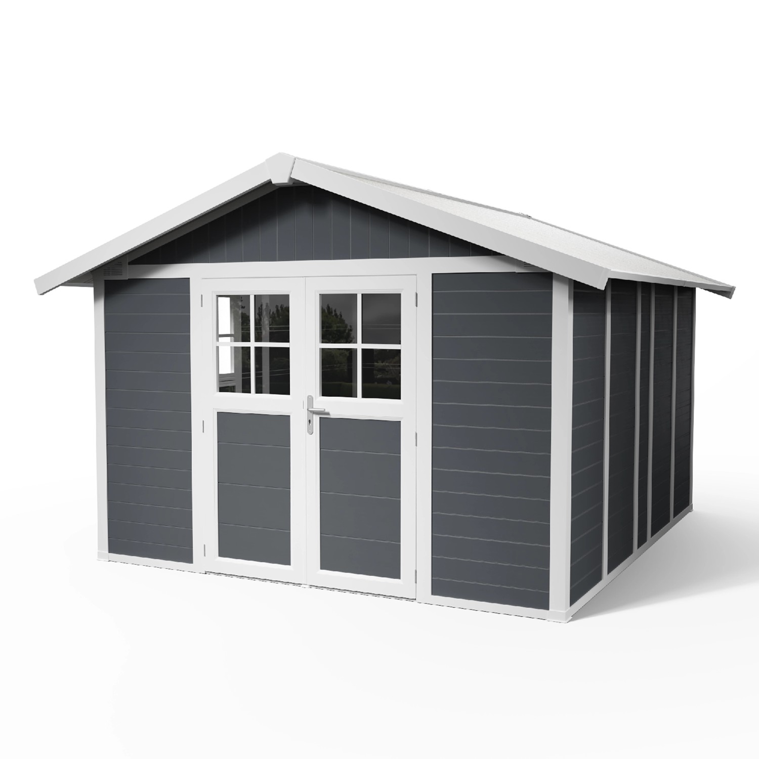 Grosfillex Kunststoff-Gartenhaus Deco H 11 Dunkelgrau BxT: 315 cm x 355 cm günstig online kaufen