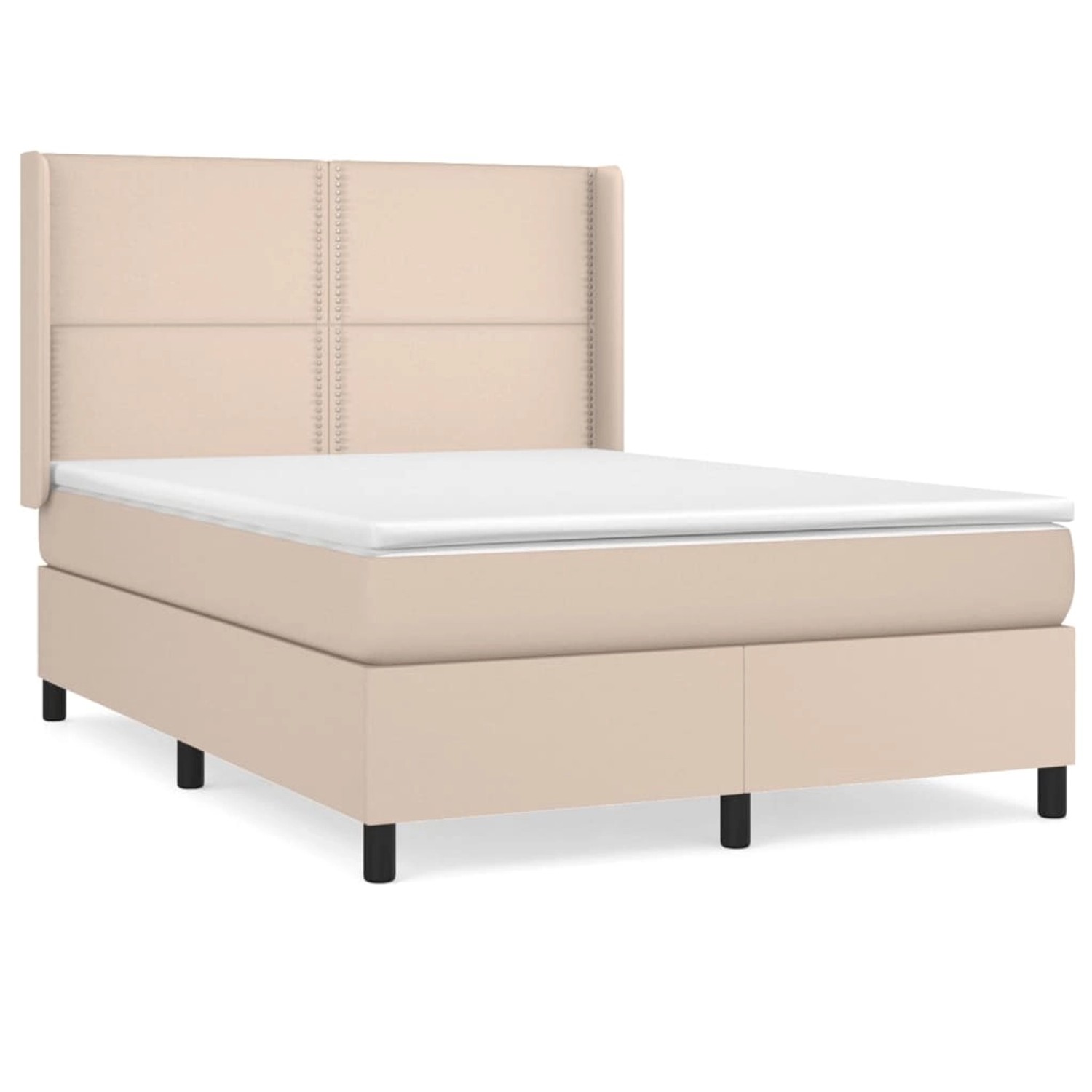 Vidaxl Boxspringbett Matratze Cappuccino-braun 140x200cm Kunstleder günstig online kaufen