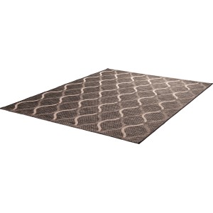 Grauer Obsession Teppich Nordic 871 für Innen- und Außenbereiche mit modernem Wellenmuster.
