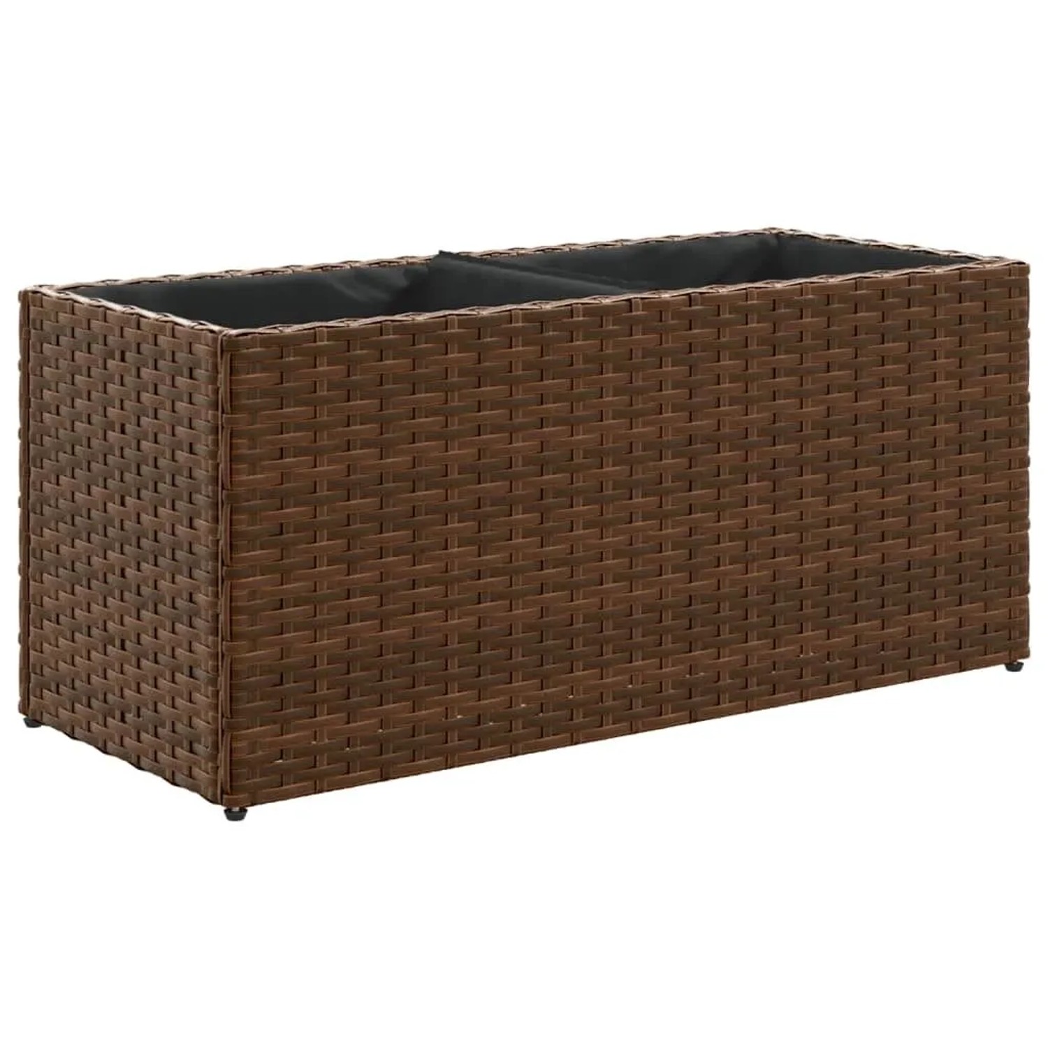 vidaXL Pflanzkübel 2 Töpfe Braun 72x30x32 cm Poly-Rattan 366423