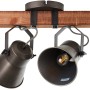 Brilliant Spotbalken Decca, 4-flammig, schwarz/Holz, für flexible Beleuchtung im Innenbereich.
