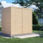 Bertilo Holz-Gartenhaus Box 2, naturbelassen, mit Doppeltür im Garten.
