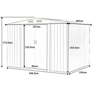 Costway Metall Gerätehaus Gartenhaus 205x257x175,5cm Grün