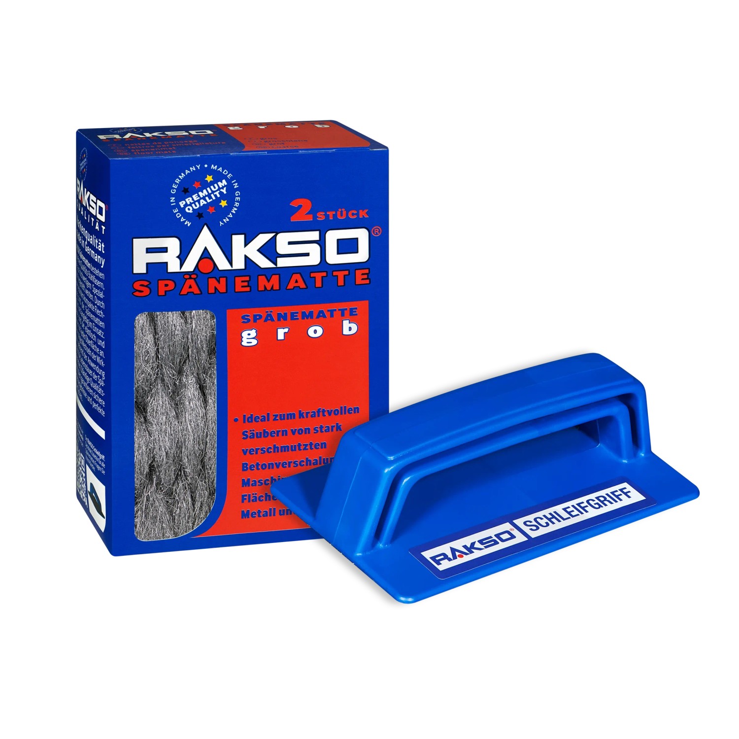 RAKSO Schleif-Set inkl. Schleifgriff und Spänematten