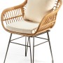 Kobolo Esszimmerstuhl Stuhl Gartensessel Gartenstuhl Retro Look mit Kissen