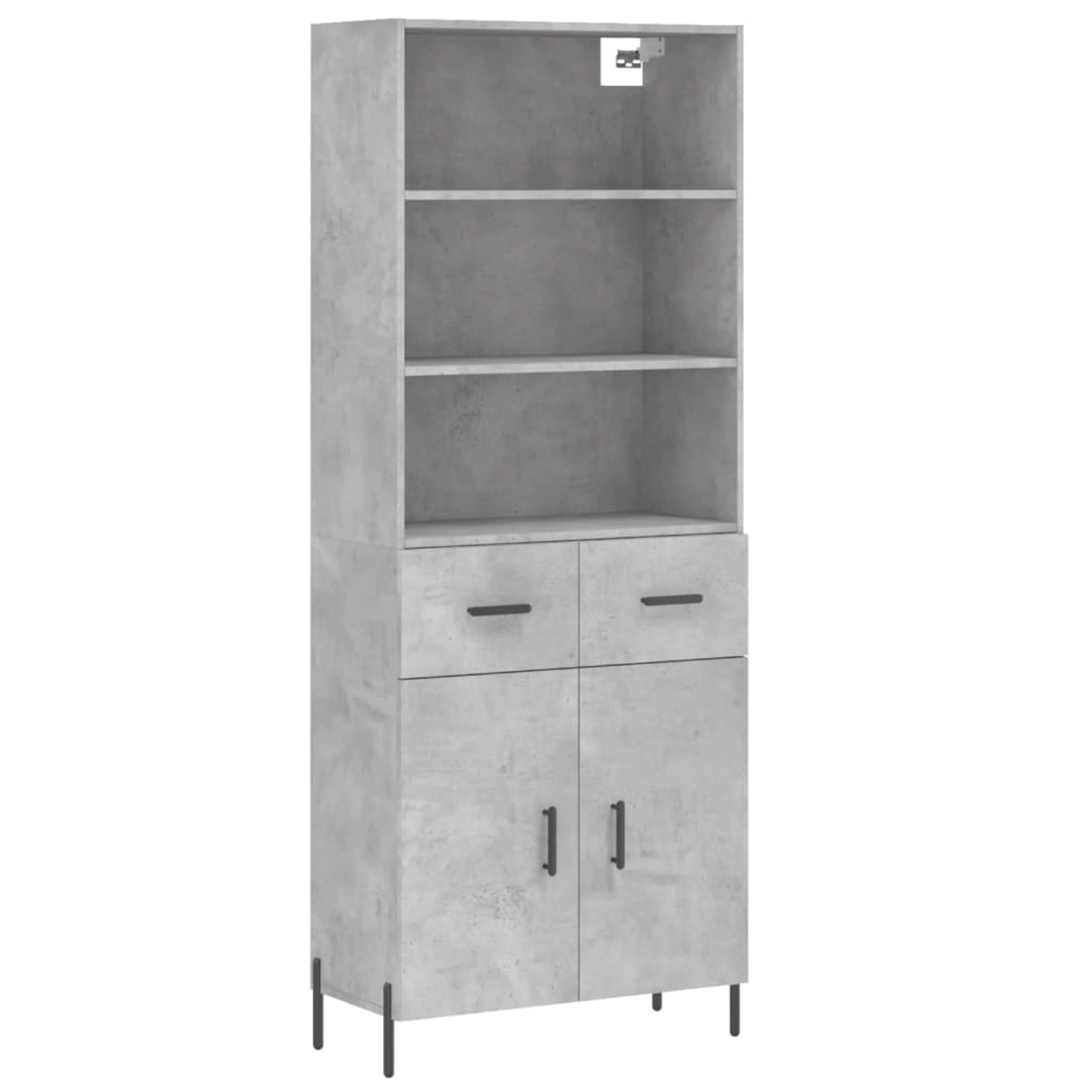 vidaXL Highboard Betongrau 69,5x34x180 cm Holzwerkstoff 3200525