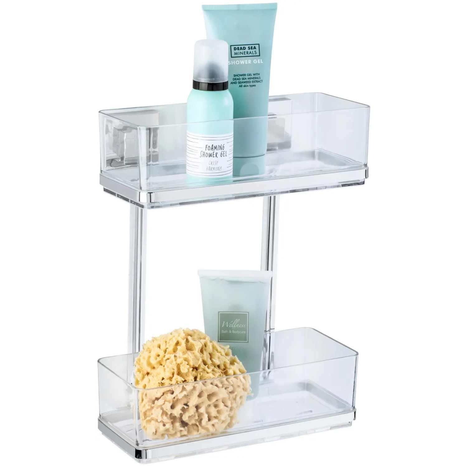 Wenko Vacuum-Loc® Wandregal Quadro Edelstahl 2 Etagen