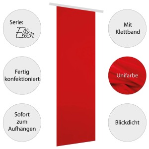 Roter Bestgoodies Flächenvorhang Ellen 3er-Pack, blickdicht und unifarben.