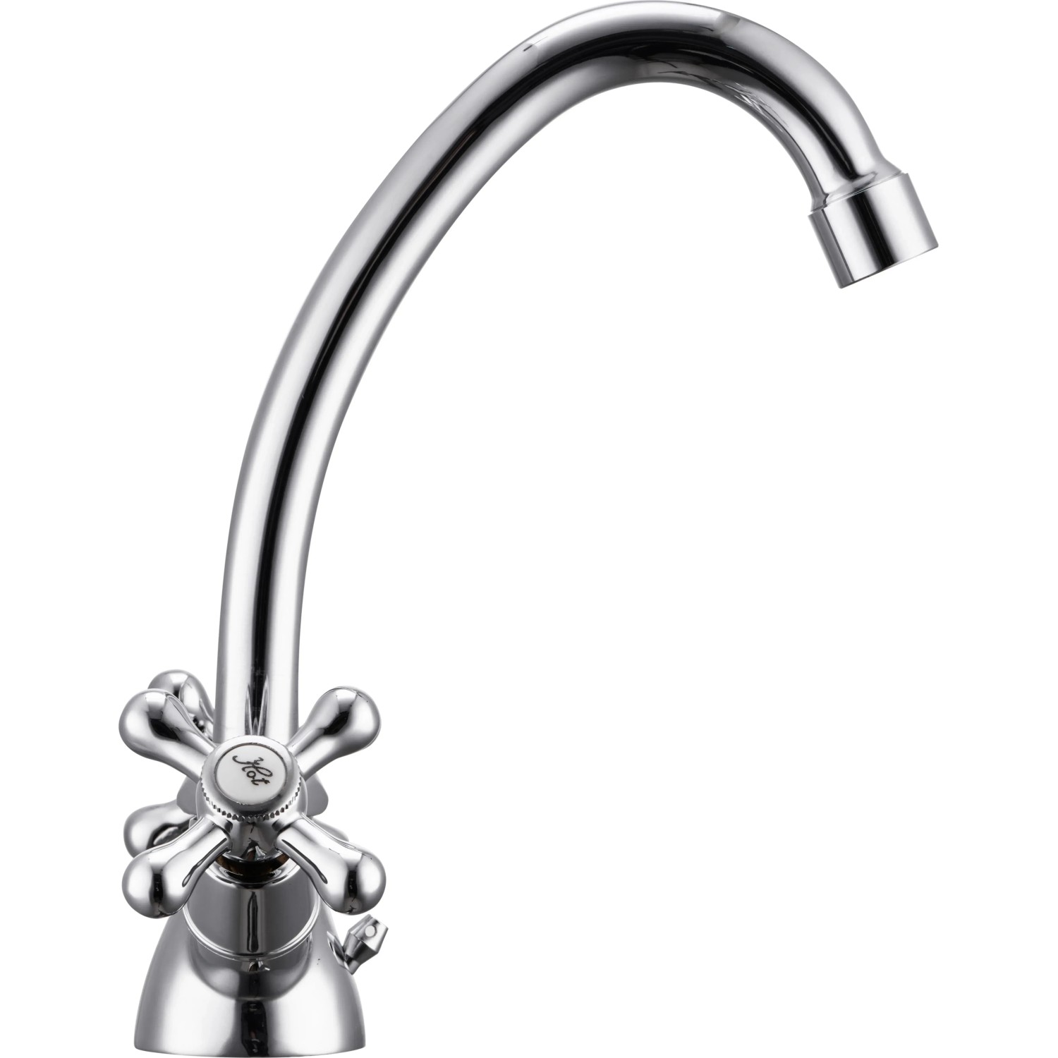 Waschtischarmatur Taruma in Chrom mit Kreuzgriffen für Waschbecken.