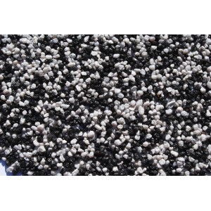 Nuber Zierkies, 2-3 mm, schwarz-weiß, 10 kg. Bodengrund für Aquarien.