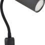 Schwarze Globo Wandlampe Robby, 1-flammig, mit Flexarm und Schalter. Ideal als Leselampe.