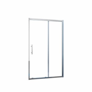 Duschparadies Nischentür, 100x190cm, Schiebetür mit 8mm Nano Glas und verchromtem Rahmen.