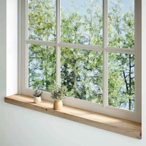vidaXL Fensterbänke 2 Stk Unbehandelt 140x15x2 cm Massivholz Eiche 4009091