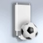 Steinel LED-Außenwandleuchte L 240 S Edelstahl mit Bewegungsmelder und Fußball im Bild.