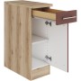 OPTIFIT Bari407 Küchenunterschrank, 30 cm, Rostrot mit Schublade und Tür.