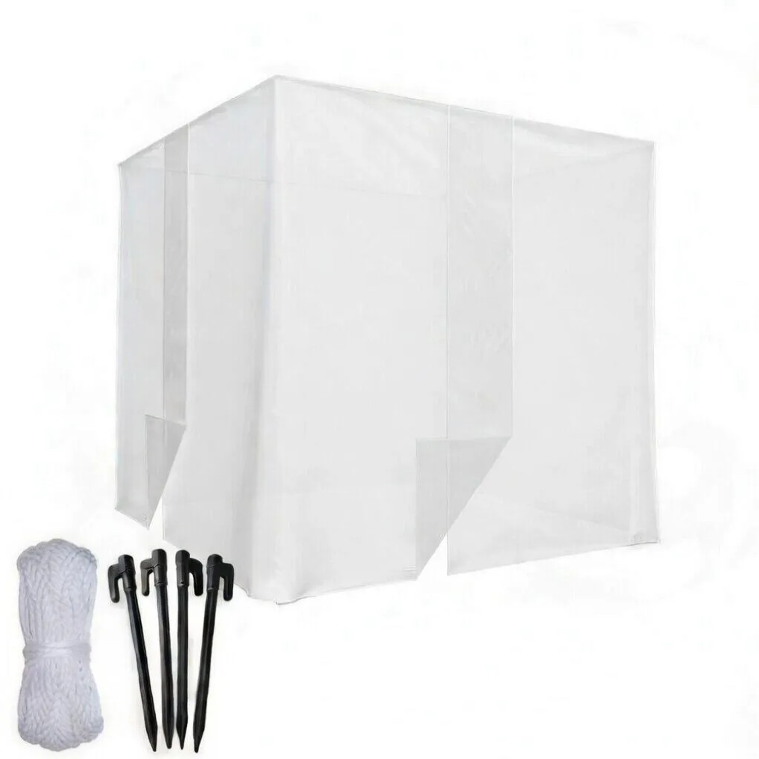 TTL GARDEN Moskitonetz DELUXE XL 300 x 300 x 250 cm Maschenweite 0,07 mm Bett Baldachin Insektenschutznetz 2 Öffnungen F...