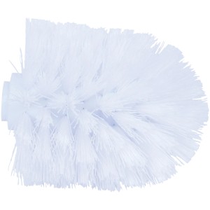 Weißer Ersatzbürstenkopf für WC-Bürste, aus Kunststoff.