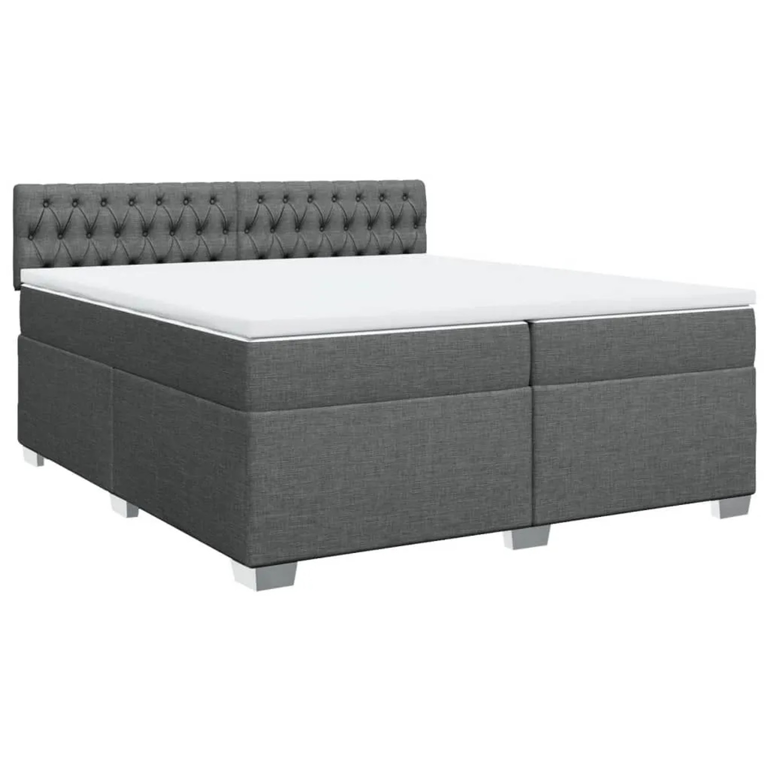 vidaXL Boxspringbett mit Matratze Dunkelgrau 200x200 cm Stoff 3288303 günstig online kaufen