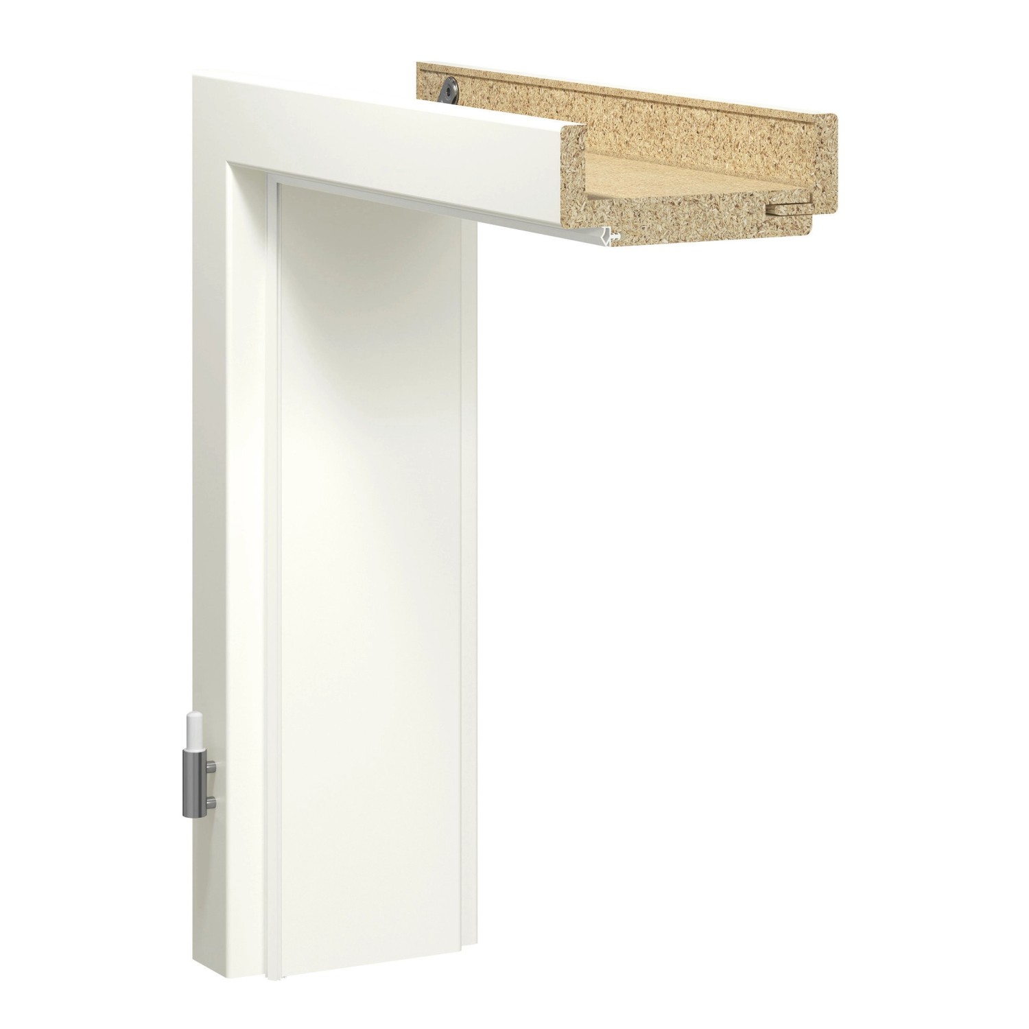 GetaDoor Zarge Brilant Soft Weiß 198,5 cm x 73,5 cm x 8 cm DIN R