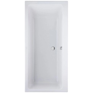 Weiße Villeroy & Boch Rechteck-Badewanne Subway Duo, 190x90 cm, aus Acryl mit zwei Rückenschrägen.