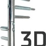 3D-Türband für Nebeneingangstüren, verstellbar, Stahl, silberfarben.