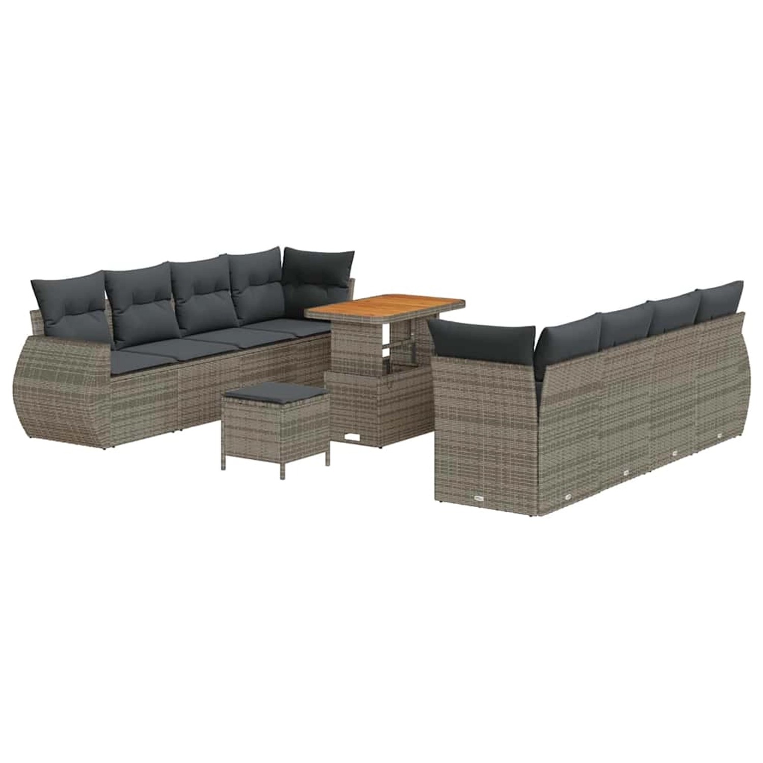 vidaXL Garten-Sofa-Set 11-Tlg Grau Poly Rattan 3361853 günstig online kaufen
