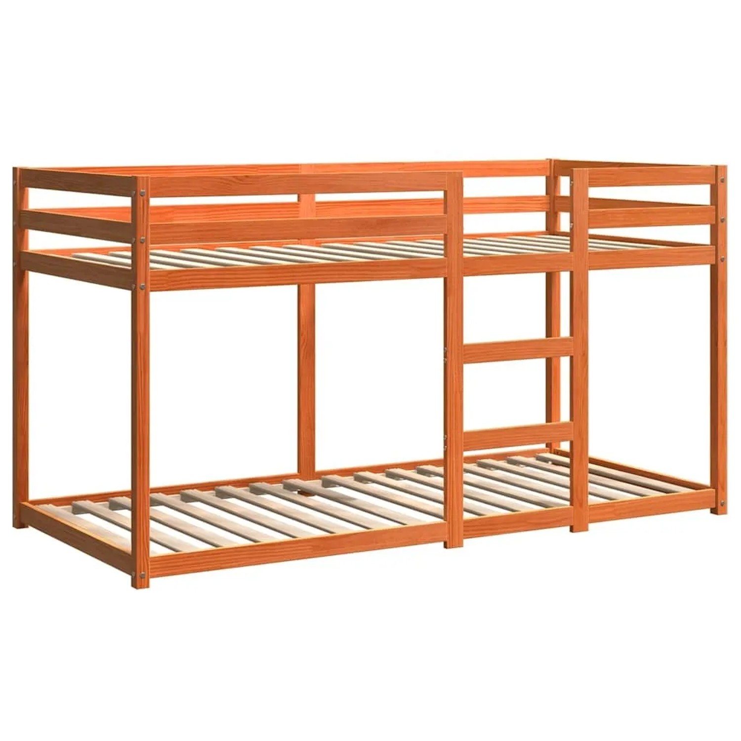 vidaXL Etagenbett Wachsbraun 80x200 cm Massivholz Kiefer 844828