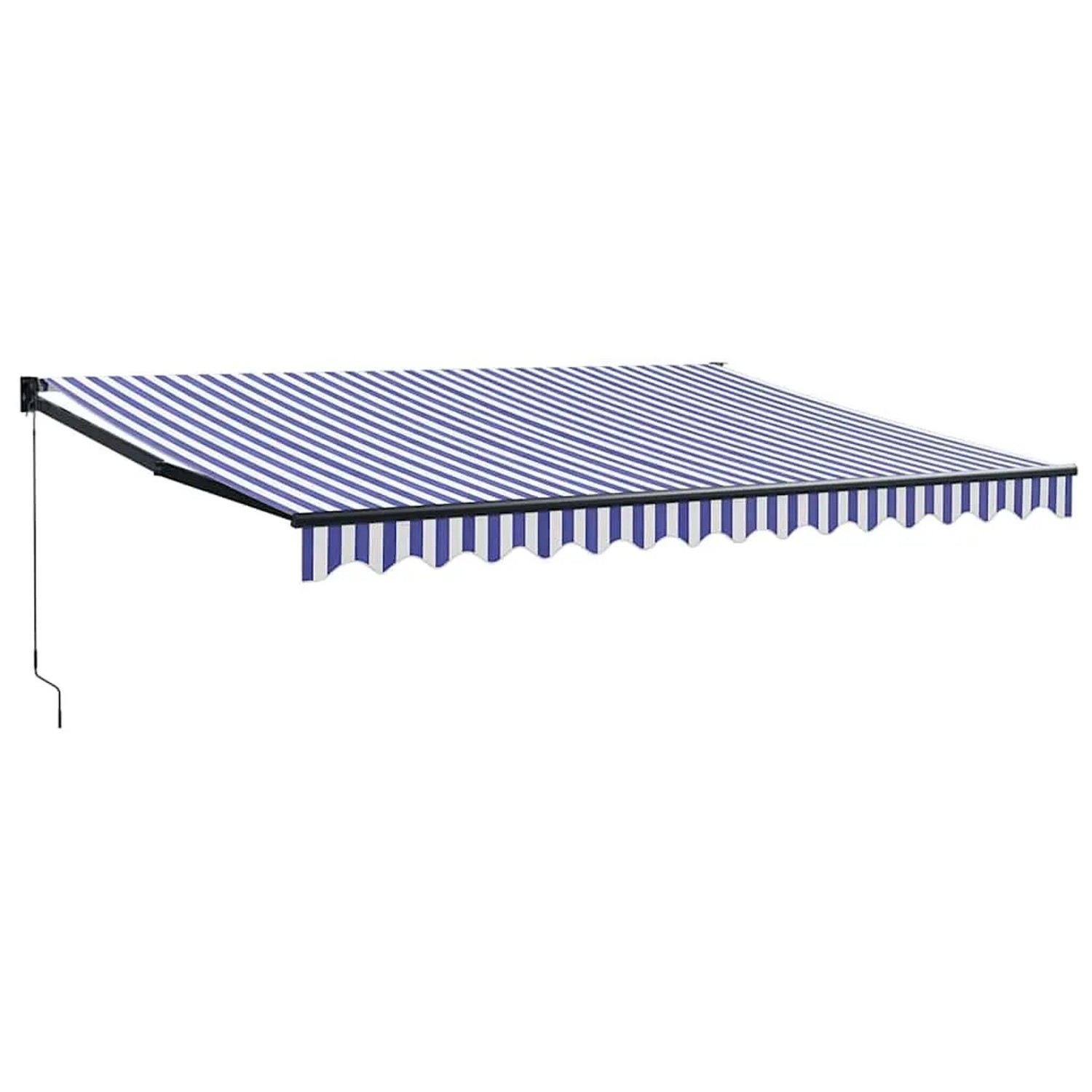 vidaXL Markise Einziehbar Blau und Weiß 4x3 m Stoff und Aluminium 3154448