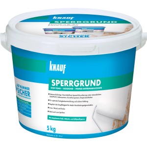 Knauf Sperrgrund 5 kg im Eimer: Isoliergrund für Putz, Farbe & Spachteltechniken, mit Nikotin- und Rußsperre.