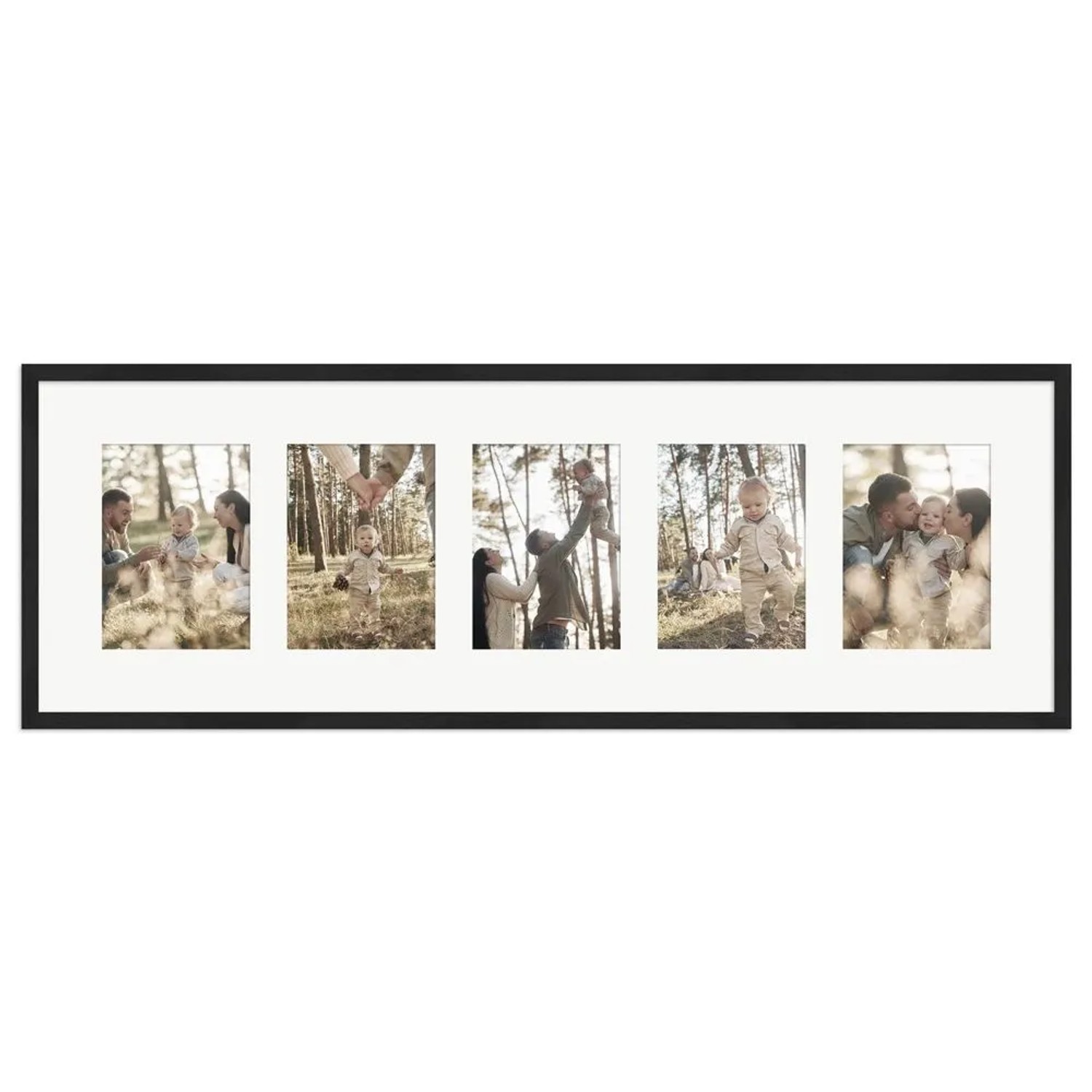 WANDStyle Galerierahmen G950 in Schwarz Gemasert 30 x 90 cm für 5 Bilder im Format 13 x 18 cm