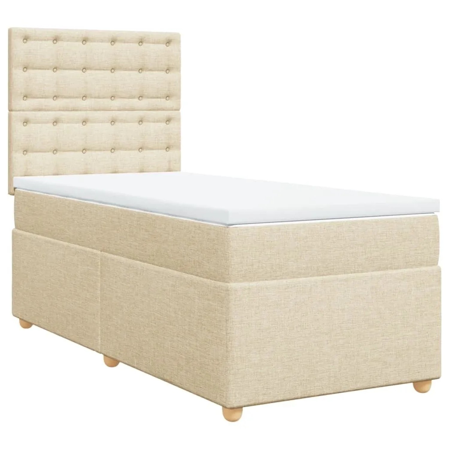 vidaXL Boxspringbett mit Matratze Creme 80x200 cm Stoff 3293426 günstig online kaufen
