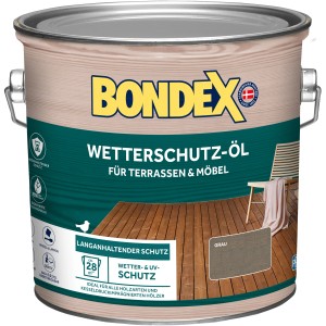 Dose Bondex Wetterschutz-Öl Anthrazit 2,5l für Holz im Außenbereich.