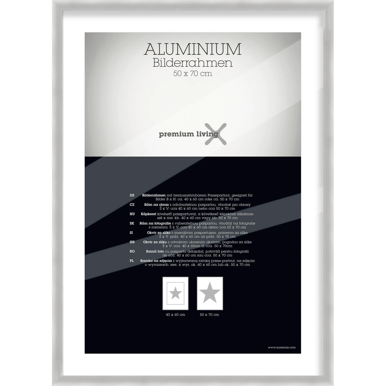 Premium Living Bilderrahmen Aluminium ca. 50x70cm