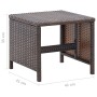 Detailansicht Hocker der vidaXL Garten-Essgruppe, braunes Polyrattan, Teil der Gartenmöbel-Sets.