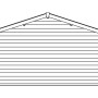 Skizze Skan Holz Gartenhaus Trondheim 1 Natur, 380x300 cm, Seitenansicht