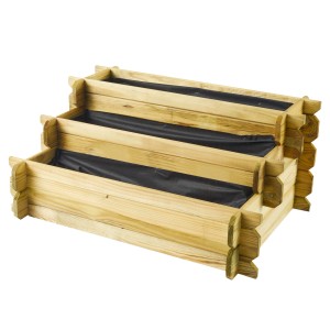 Soulet Hochbeet Angelic, 80x60x36 cm, Naturholz, mit Geotextil ausgelegt.