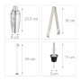Relaxdays Cocktailset 16-teilig Edelstahl Bambus Silber mit Ständer 1,2 kg_4