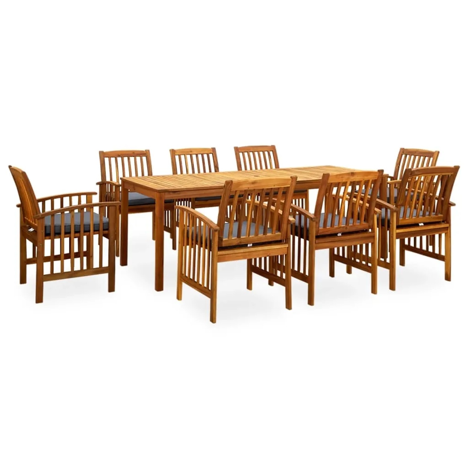 vidaXL 9-Tlg Garten-Essgruppe mit Kissen Massivholz Akazie 3058093