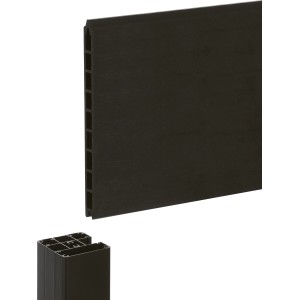 WPC Sichtschutzzaun Paneel XL, 3er Set, anthrazit, 177x29x2,1 cm. Zaun für Garten und Terrasse.